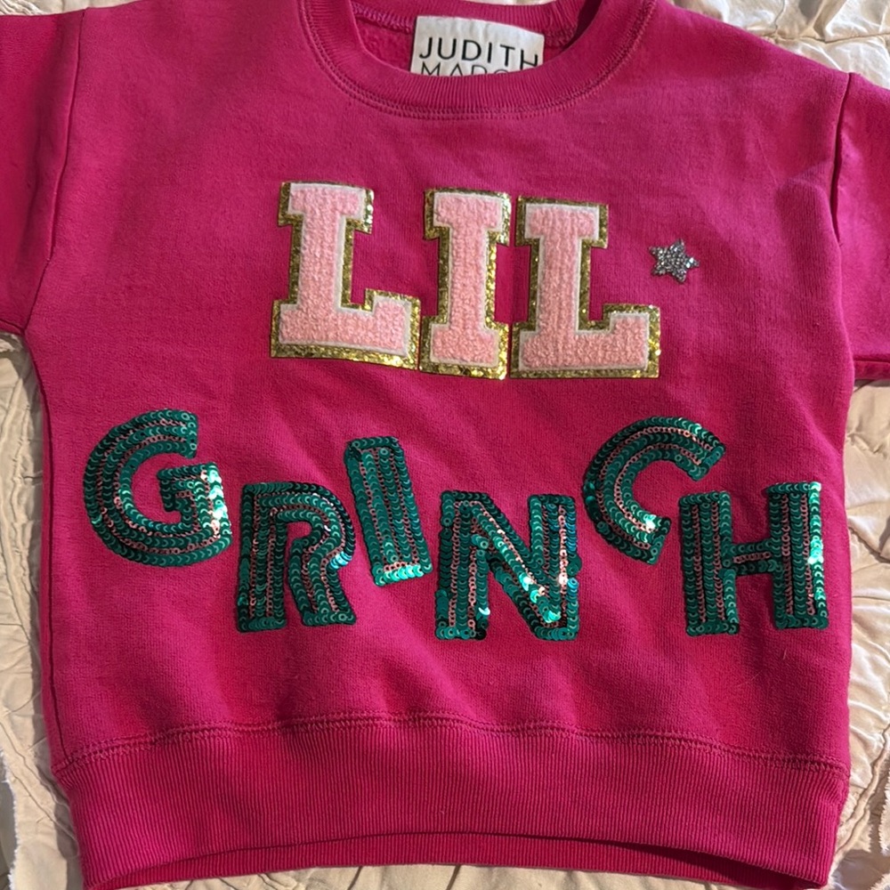 Judith March Pink 'Lil Grinch' Kids Sweatshirt